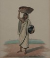 Mujer lechera de una rica familia europea india